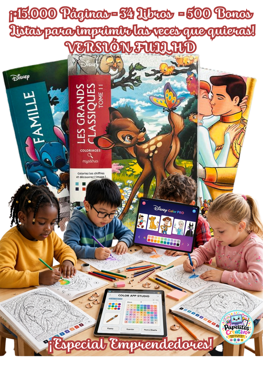 Libros Disney para Colorear +15.000 paginas - +400 BONOS - +REGALITO